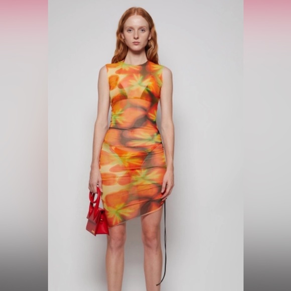 Louisa Ballou Dresses & Skirts - Louisa Ballou Yellow & Orange Heatwave Ruched Dress.